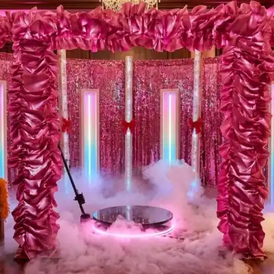 Fotobudka 360 fotobudka 360 film różowa scenografia łódź warszawa video360