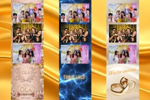 Twoi goście integrujący się przy fotolustrze podczas eventu w Warszawie