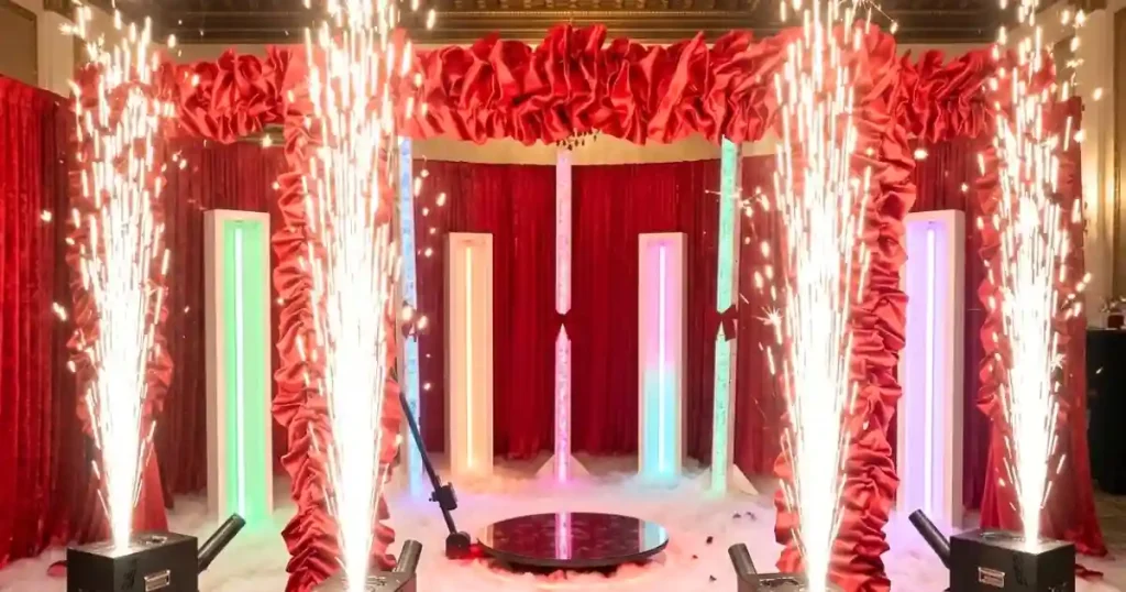 Fotobudka 360 Fotobudka 360 Łódź Warszawa - pierwszy taniec w ciężkim dymie z fontannami zimnych iskier Sparkular FB360.pl