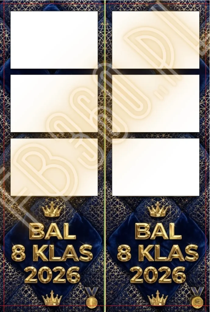 Fotobudka Łódź Warszawa Bal 8 klas – złoty projekt wydruku premium i atrakcje na bal ósmoklasisty.