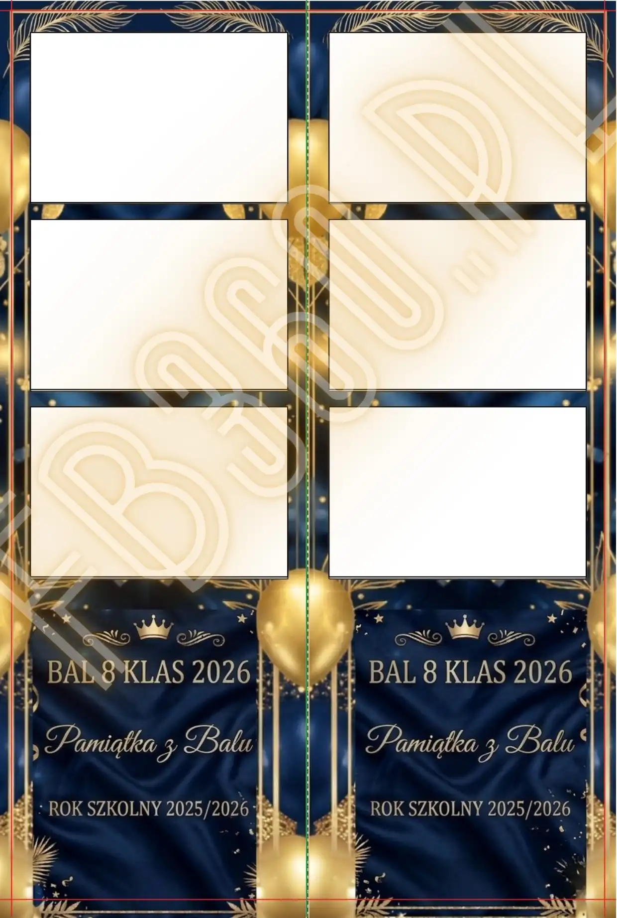 Wynajem fotobudki Łódź Warszawa – projekt wydruku disco z lustrzanymi kulami na imprezę i bal.